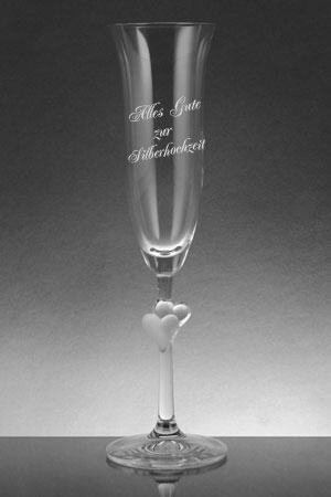 elegant 2 Stück Silberhochzeit Geschenk Sektgläser Sektglas-Set "25"
