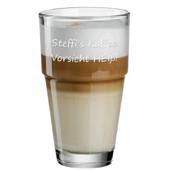 Kaffee Latte Glas mit Gravur
